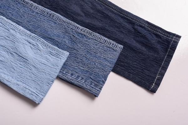 Satin Weave Super Stretch Indigo Jacquard Denim Fabric for Jeans-HJ6181